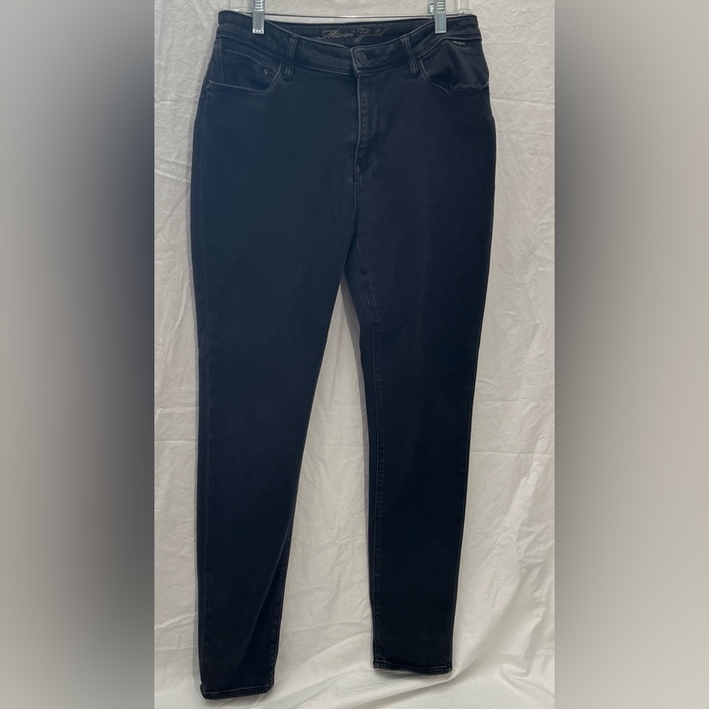 Mavi Gold Women's Black Denim Jeans Skinny Leg Slim Fit Size 32x32 Zipper Fly